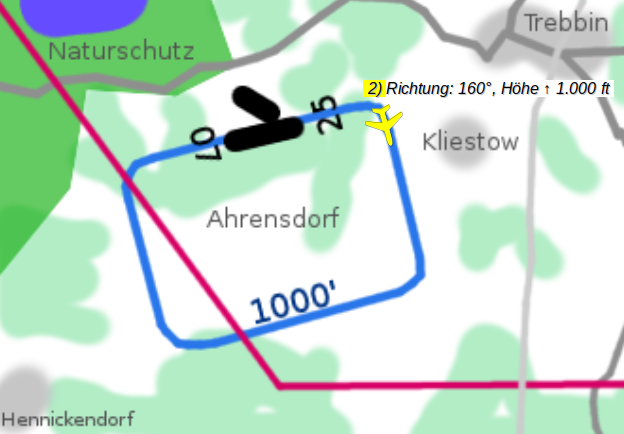 Ausschnitt Anflugkarte EDAZ für Platzrunde