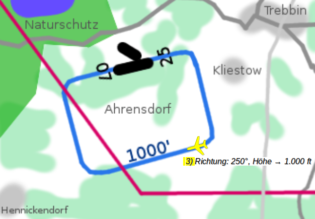 Ausschnitt Anflugkarte EDAZ für Platzrunde