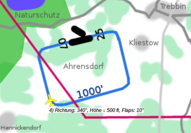 Ausschnitt Anflugkarte EDAZ für Platzrunde