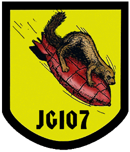 Geschwaderlogo JG107 - Fliegende Frettchen